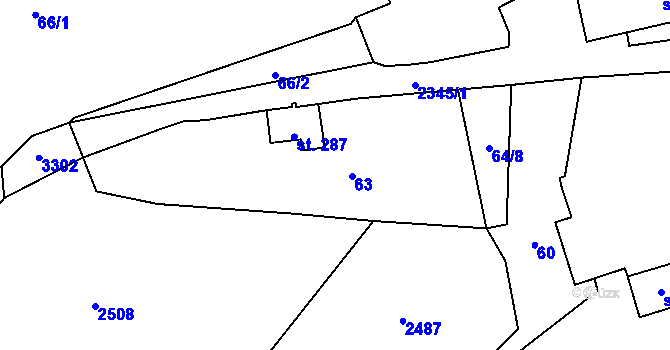 Parcela st. 63 v KÚ Těmice u Kamenice nad Lipou, Katastrální mapa