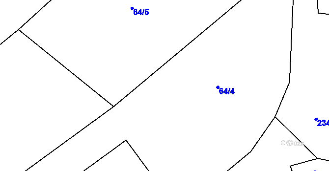 Parcela st. 64/4 v KÚ Těmice u Kamenice nad Lipou, Katastrální mapa