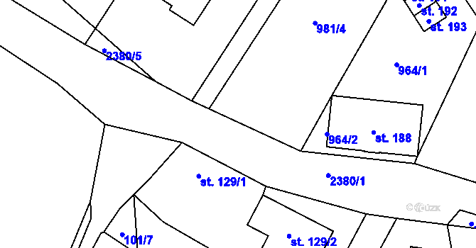 Parcela st. 101/23 v KÚ Těmice u Kamenice nad Lipou, Katastrální mapa
