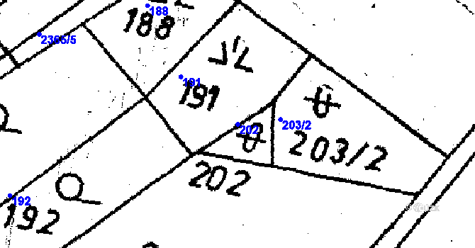 Parcela st. 202 v KÚ Těmice u Kamenice nad Lipou, Katastrální mapa