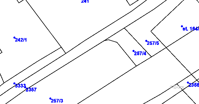 Parcela st. 257 v KÚ Těmice u Kamenice nad Lipou, Katastrální mapa
