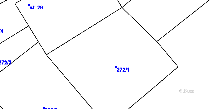 Parcela st. 272/1 v KÚ Těmice u Kamenice nad Lipou, Katastrální mapa