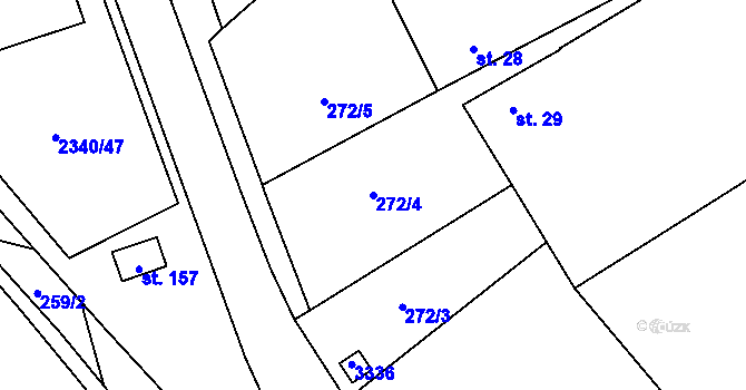 Parcela st. 272/4 v KÚ Těmice u Kamenice nad Lipou, Katastrální mapa