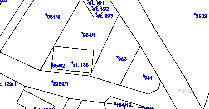Parcela st. 963 v KÚ Těmice u Kamenice nad Lipou, Katastrální mapa