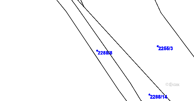 Parcela st. 2288/8 v KÚ Těmice u Kamenice nad Lipou, Katastrální mapa