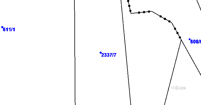 Parcela st. 2337/7 v KÚ Těmice u Kamenice nad Lipou, Katastrální mapa