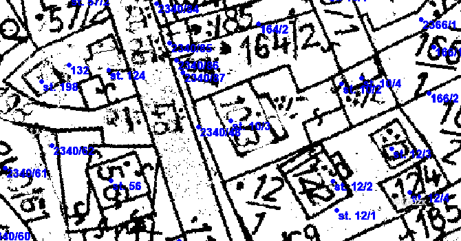 Parcela st. 10/3 v KÚ Těmice u Kamenice nad Lipou, Katastrální mapa