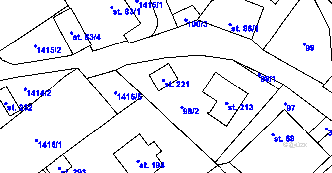 Parcela st. 221 v KÚ Těmice u Kamenice nad Lipou, Katastrální mapa