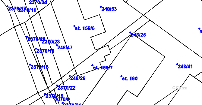 Parcela st. 258/2 v KÚ Těmice u Kamenice nad Lipou, Katastrální mapa