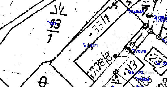 Parcela st. 33/1 v KÚ Těmice u Kamenice nad Lipou, Katastrální mapa