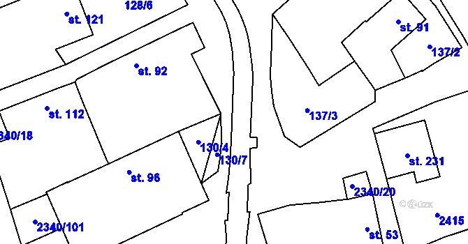 Parcela st. 130/6 v KÚ Těmice u Kamenice nad Lipou, Katastrální mapa