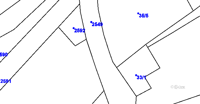 Parcela st. 35/3 v KÚ Těmice u Kamenice nad Lipou, Katastrální mapa