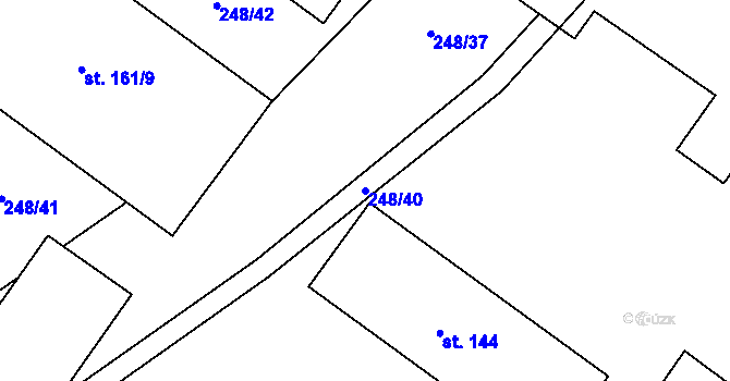 Parcela st. 248/40 v KÚ Těmice u Kamenice nad Lipou, Katastrální mapa