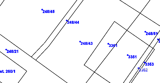 Parcela st. 248/43 v KÚ Těmice u Kamenice nad Lipou, Katastrální mapa
