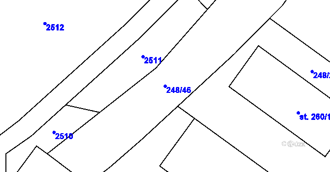 Parcela st. 248/46 v KÚ Těmice u Kamenice nad Lipou, Katastrální mapa