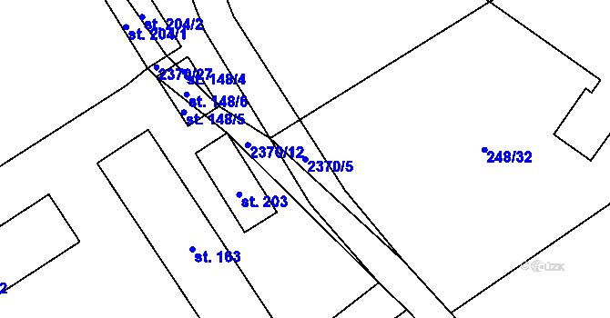 Parcela st. 2370/5 v KÚ Těmice u Kamenice nad Lipou, Katastrální mapa