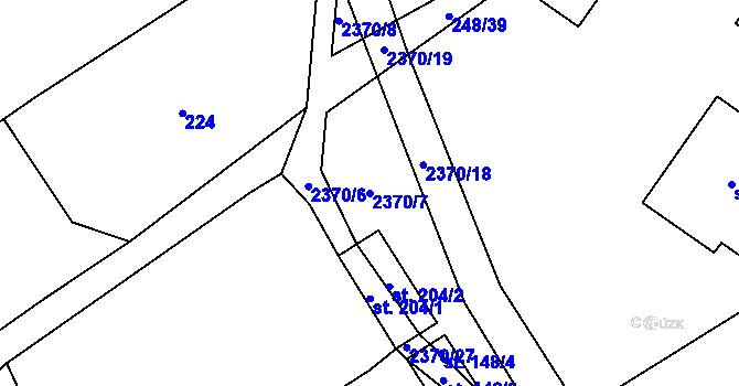 Parcela st. 2370/7 v KÚ Těmice u Kamenice nad Lipou, Katastrální mapa