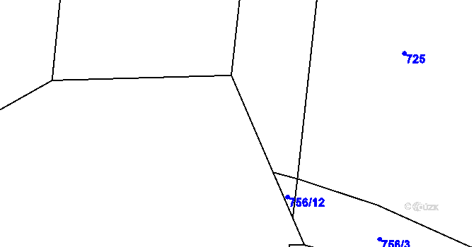Parcela st. 756/11 v KÚ Těmice u Kamenice nad Lipou, Katastrální mapa