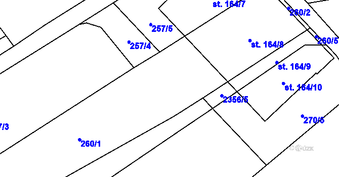 Parcela st. 260/3 v KÚ Těmice u Kamenice nad Lipou, Katastrální mapa