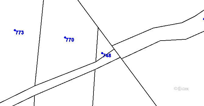 Parcela st. 748 v KÚ Těmice u Kamenice nad Lipou, Katastrální mapa