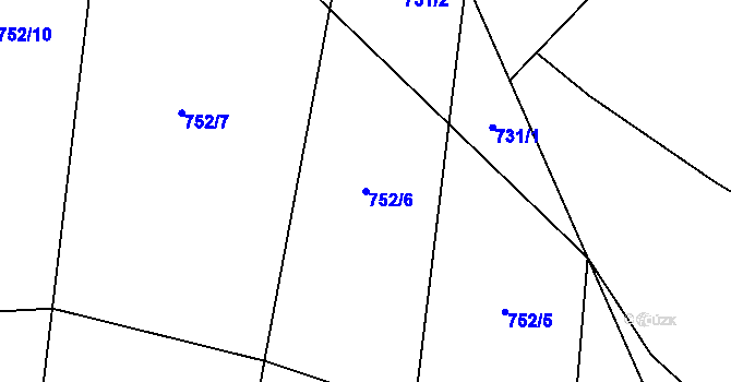 Parcela st. 752/6 v KÚ Těmice u Kamenice nad Lipou, Katastrální mapa
