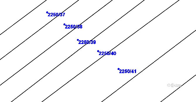 Parcela st. 2250/40 v KÚ Těmice u Kamenice nad Lipou, Katastrální mapa