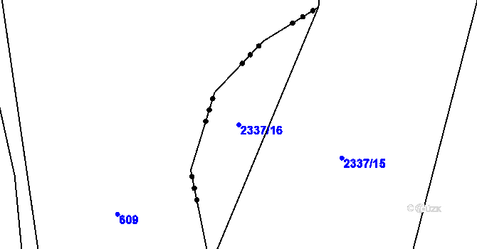 Parcela st. 2337/16 v KÚ Těmice u Kamenice nad Lipou, Katastrální mapa