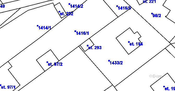 Parcela st. 293 v KÚ Těmice u Kamenice nad Lipou, Katastrální mapa