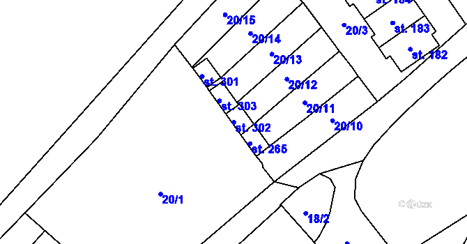 Parcela st. 302 v KÚ Těmice u Kamenice nad Lipou, Katastrální mapa