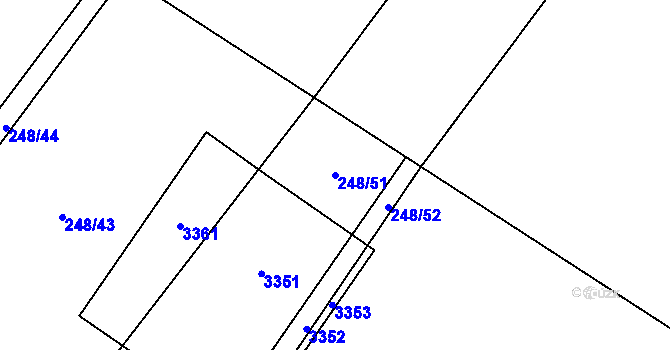 Parcela st. 248/51 v KÚ Těmice u Kamenice nad Lipou, Katastrální mapa