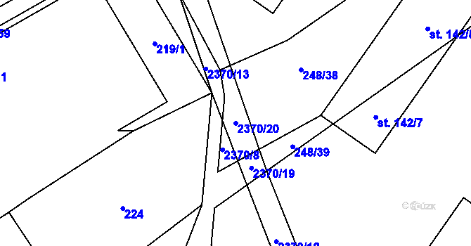 Parcela st. 2370/20 v KÚ Těmice u Kamenice nad Lipou, Katastrální mapa