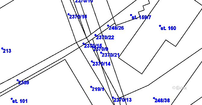Parcela st. 2370/21 v KÚ Těmice u Kamenice nad Lipou, Katastrální mapa