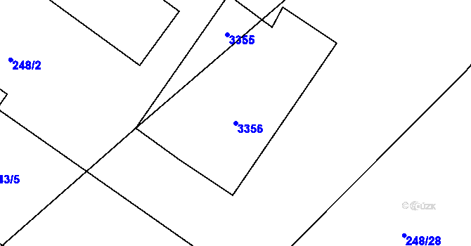 Parcela st. 3356 v KÚ Těmice u Kamenice nad Lipou, Katastrální mapa