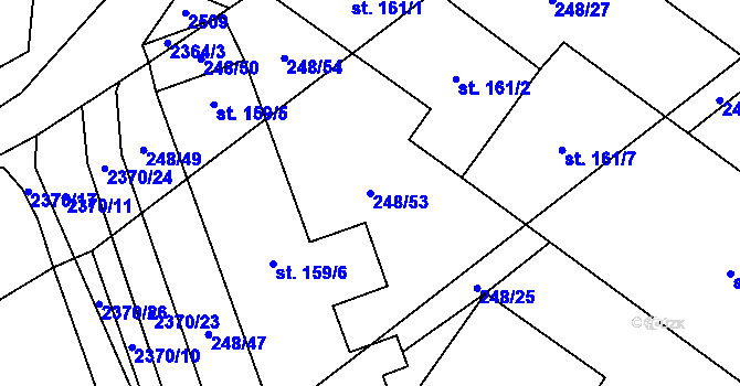 Parcela st. 248/53 v KÚ Těmice u Kamenice nad Lipou, Katastrální mapa