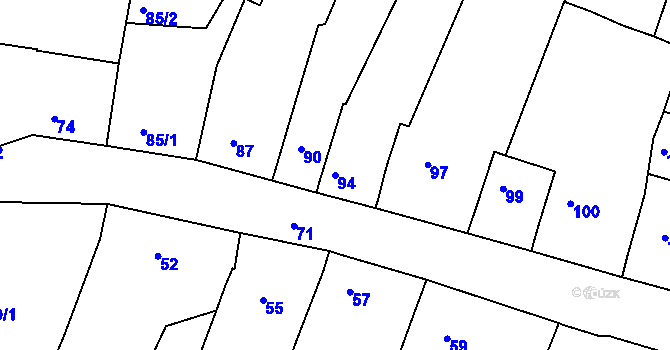 Parcela st. 94 v KÚ Těmice u Hodonína, Katastrální mapa