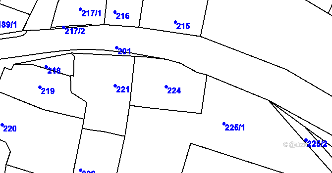 Parcela st. 224 v KÚ Těmice u Hodonína, Katastrální mapa