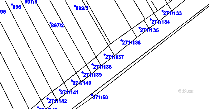 Parcela st. 271/137 v KÚ Těmice u Hodonína, Katastrální mapa