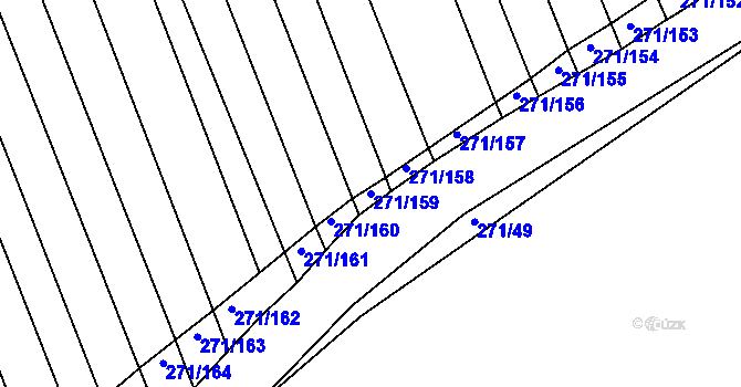 Parcela st. 271/159 v KÚ Těmice u Hodonína, Katastrální mapa