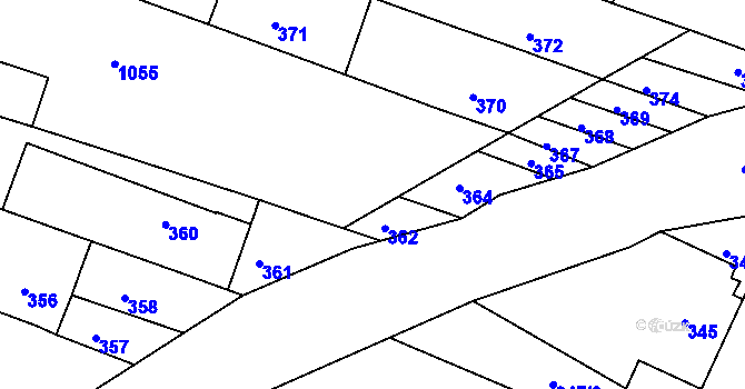 Parcela st. 366 v KÚ Těmice u Hodonína, Katastrální mapa
