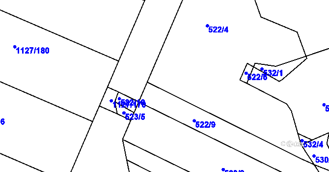 Parcela st. 522/8 v KÚ Těmice u Hodonína, Katastrální mapa