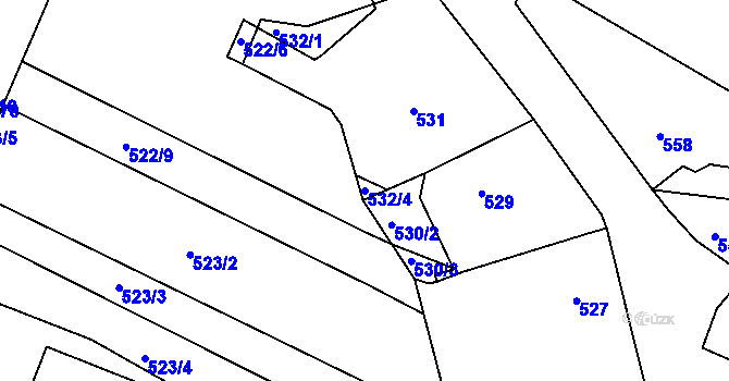 Parcela st. 532/4 v KÚ Těmice u Hodonína, Katastrální mapa
