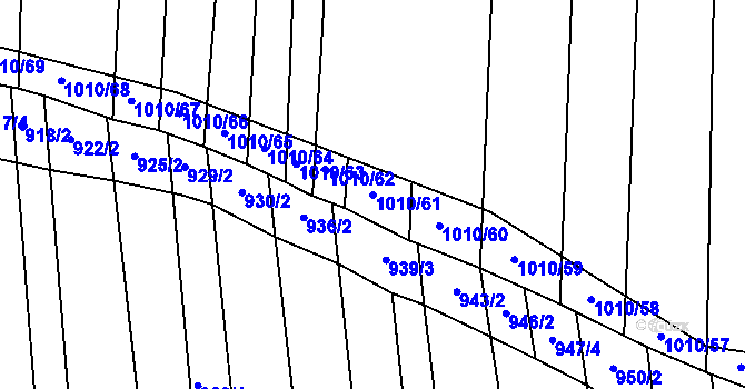 Parcela st. 1010/61 v KÚ Těmice u Hodonína, Katastrální mapa