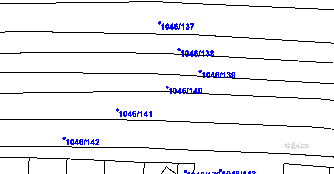 Parcela st. 1046/140 v KÚ Těmice u Hodonína, Katastrální mapa