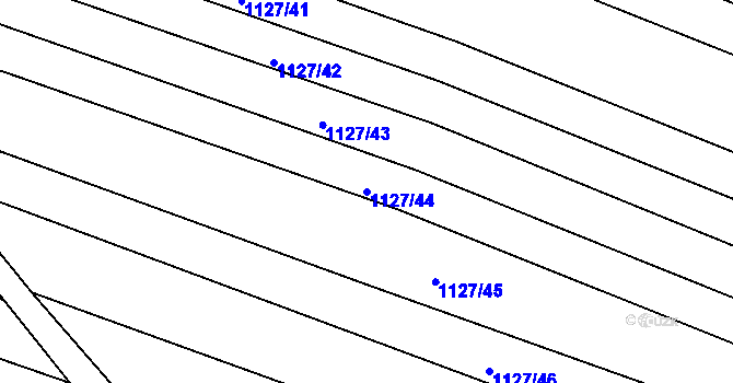 Parcela st. 1127/44 v KÚ Těmice u Hodonína, Katastrální mapa