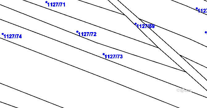 Parcela st. 1127/73 v KÚ Těmice u Hodonína, Katastrální mapa