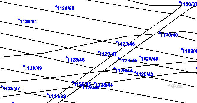 Parcela st. 1129/47 v KÚ Těmice u Hodonína, Katastrální mapa