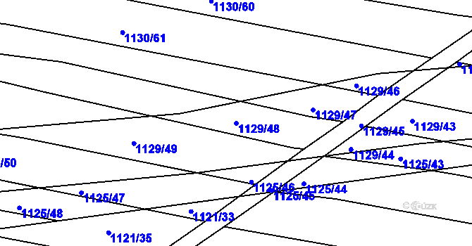 Parcela st. 1129/48 v KÚ Těmice u Hodonína, Katastrální mapa
