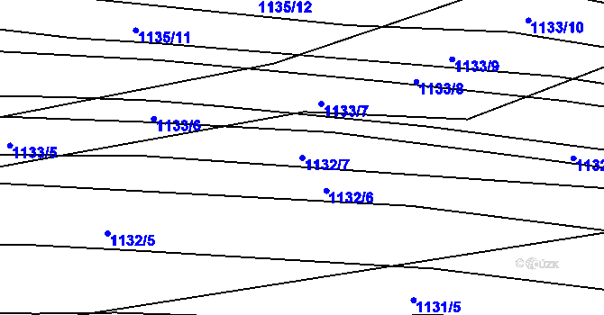 Parcela st. 1132/7 v KÚ Těmice u Hodonína, Katastrální mapa
