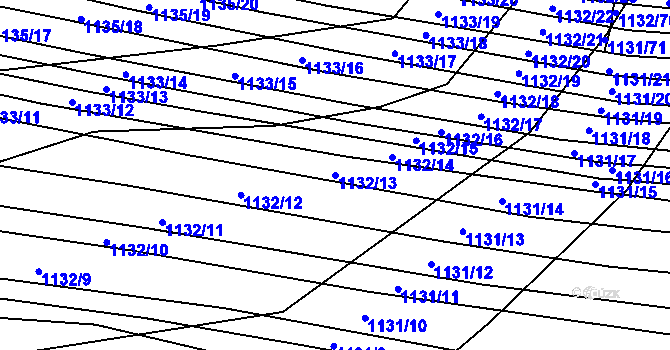 Parcela st. 1132/13 v KÚ Těmice u Hodonína, Katastrální mapa
