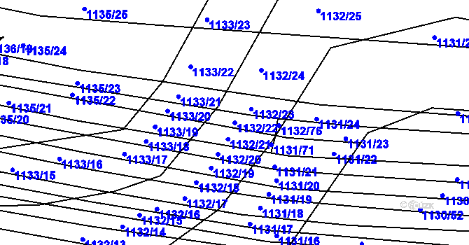 Parcela st. 1132/22 v KÚ Těmice u Hodonína, Katastrální mapa